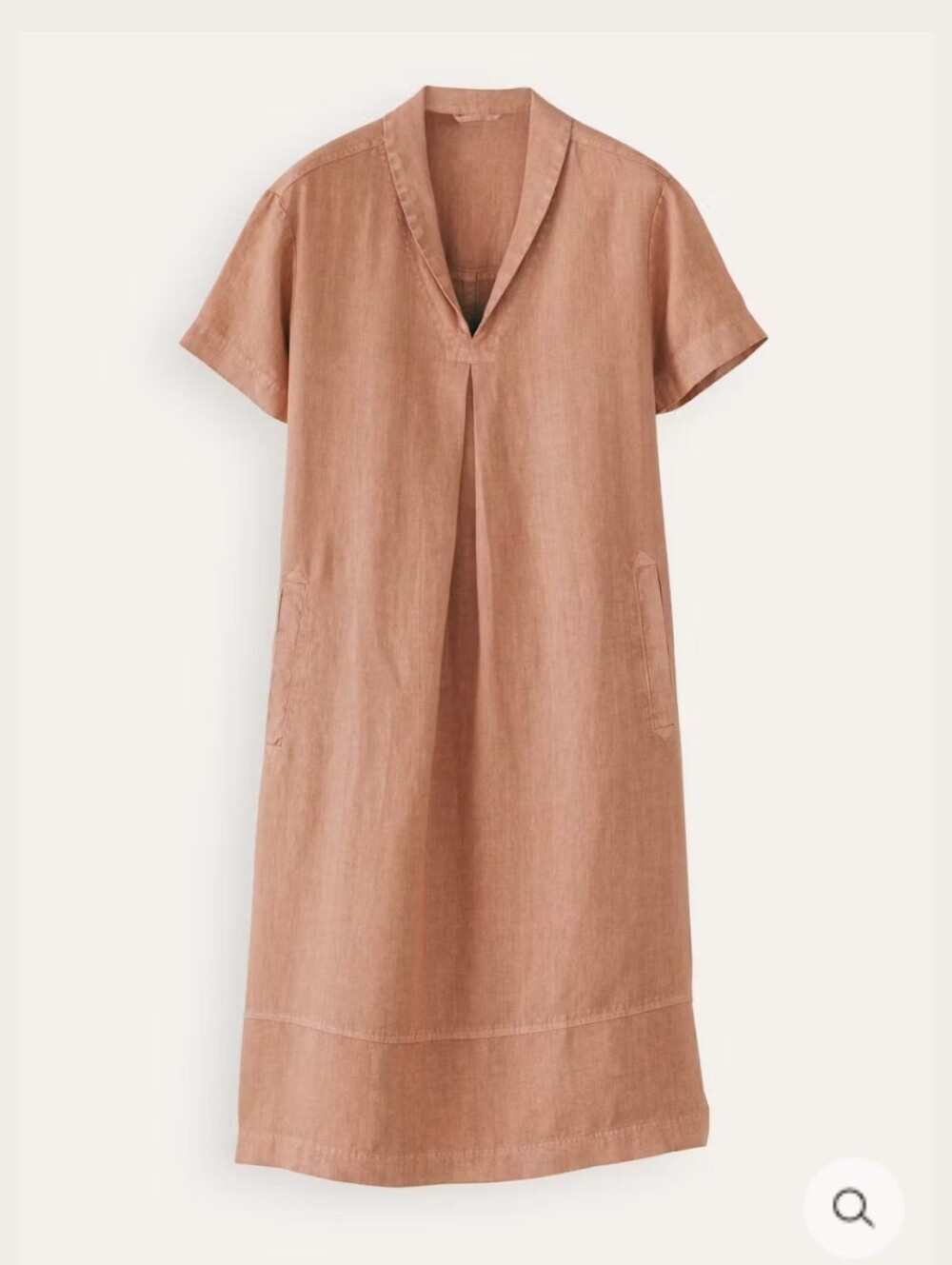 Poerty Short-Sleeve Linen Dress in Terracotta